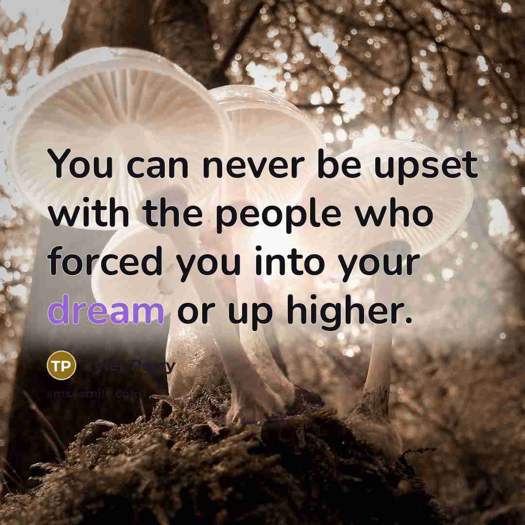 “You can never be upset with the people who forced…” quote by Tyler Perry