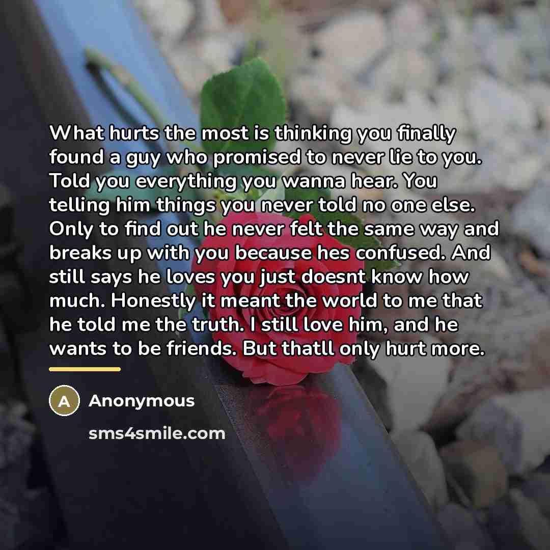“What hurts the most is thinking you finally found a…” quote by Anonymous