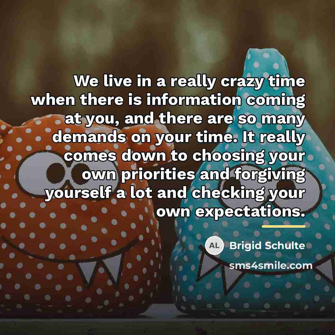 “We live in a really crazy time when there is…” quote by Brigid Schulte