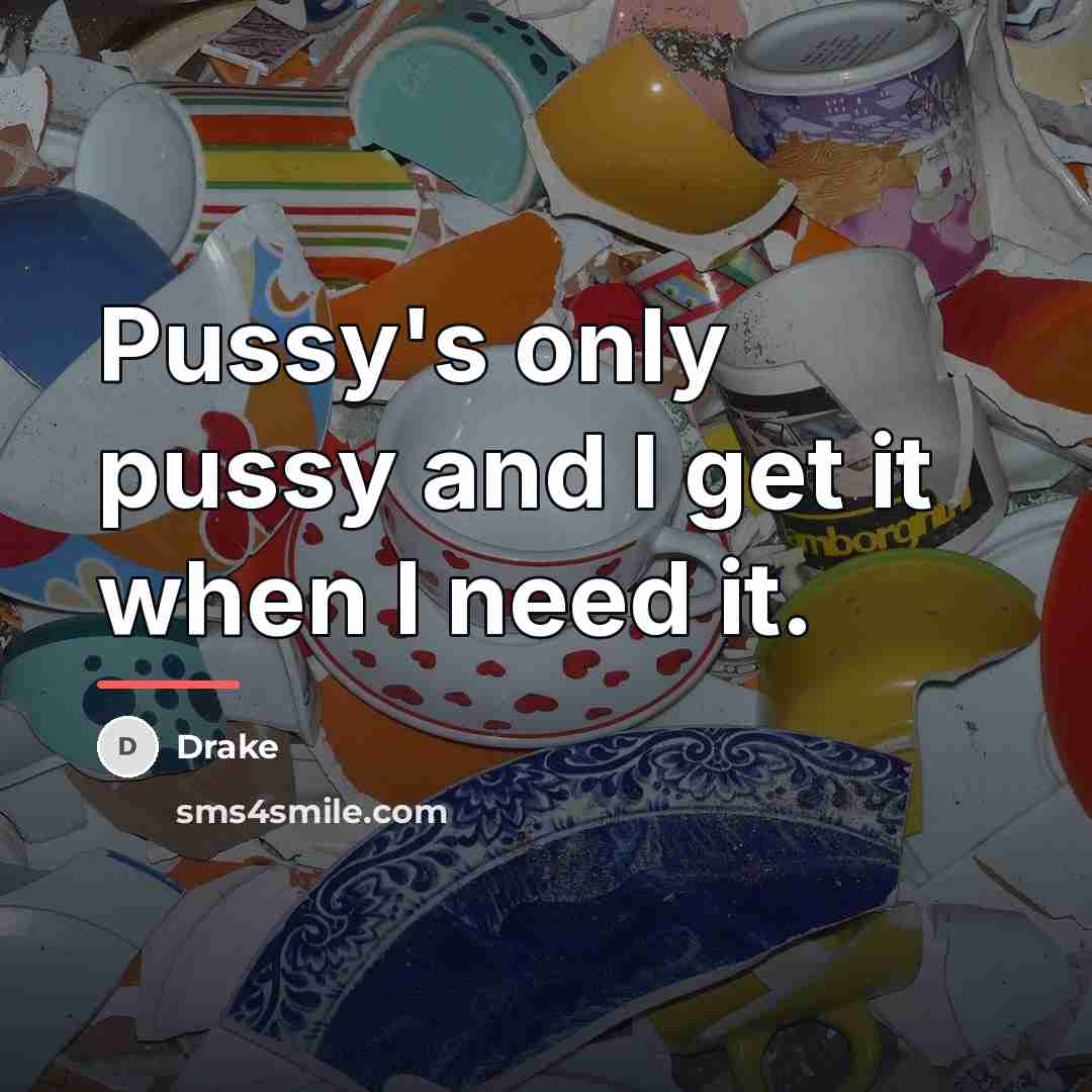“Pussy's only pussy and I get it when I need…” quote by Drake