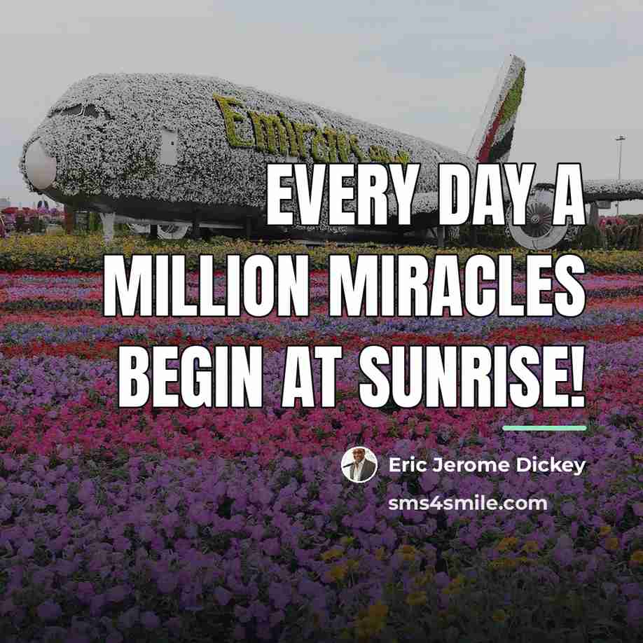 “every day a million miracles begin at sunrise!…” quote by Eric Jerome Dickey