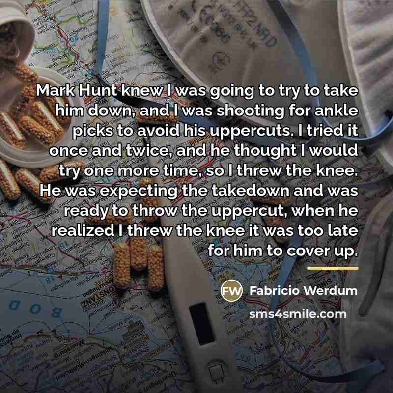 “Mark Hunt knew I was going to try to take…” quote by Fabricio Werdum