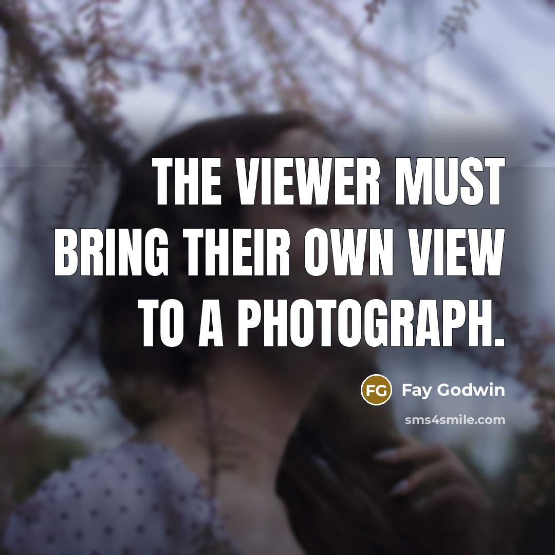 “The viewer must bring their own view to a photograph.…” quote by Fay Godwin