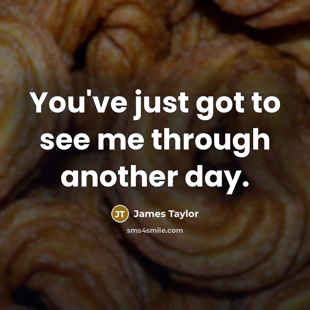 “You've just got to see me through another day.…” quote by James Taylor