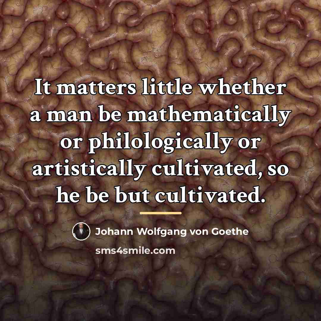 “It matters little whether a man be mathematically or philologically…” quote by Johann Wolfgang von Goethe