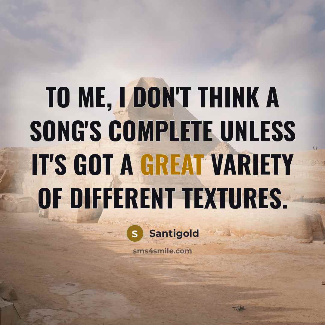 “To me, I don't think a song's complete unless it's…” quote by Santigold