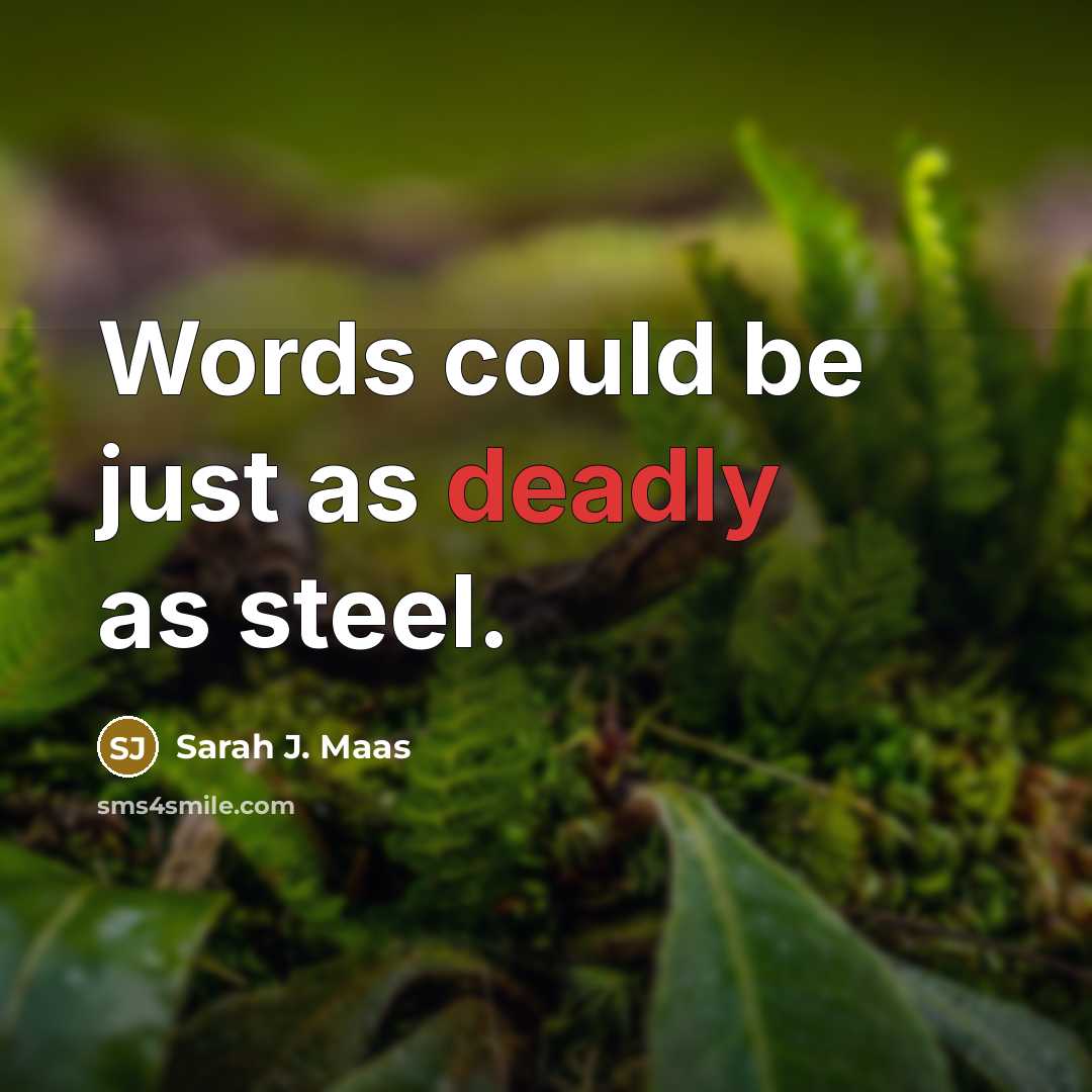 “Words could be just as deadly as steel.” quote by Sarah J. Maas