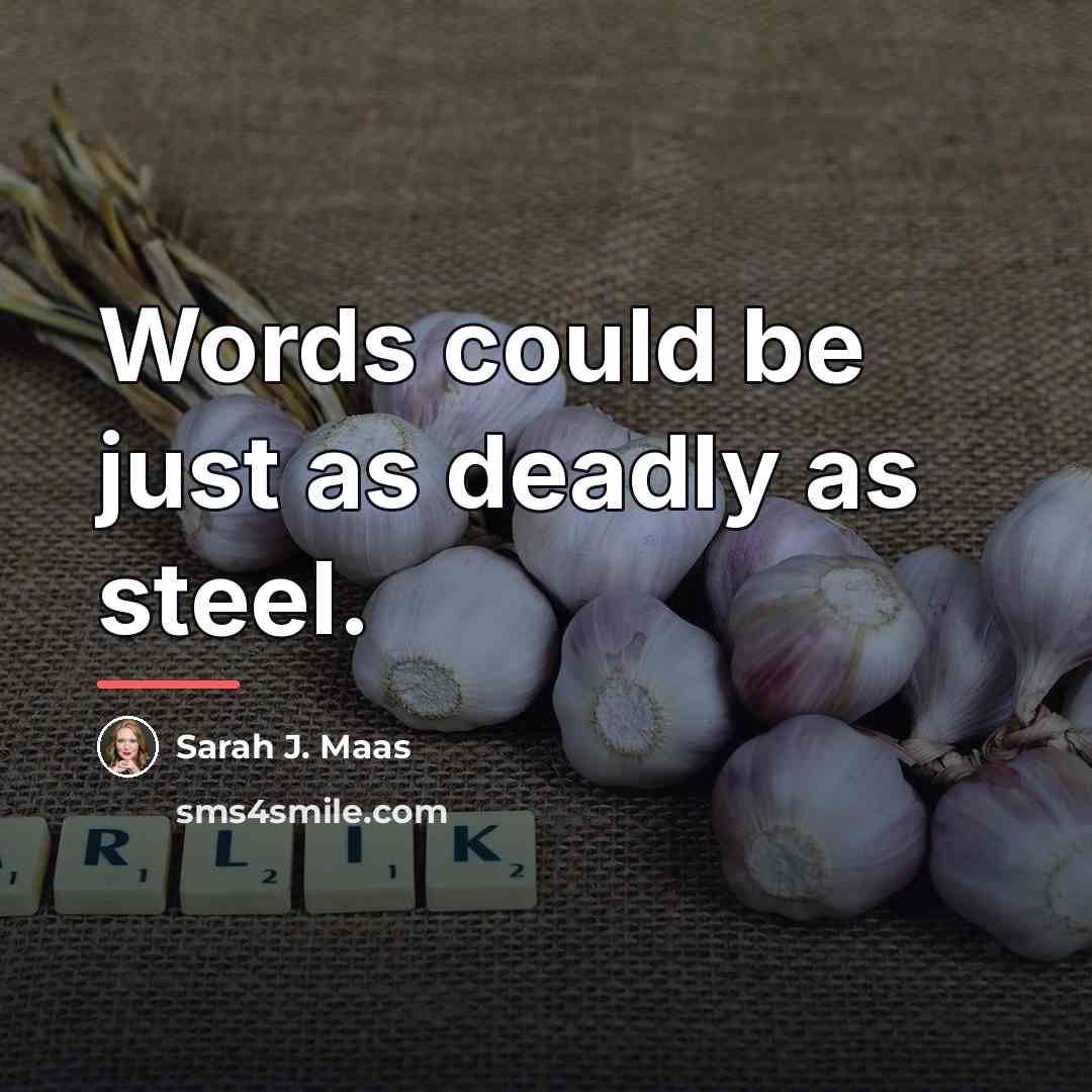 “Words could be just as deadly as steel.…” quote by Sarah J. Maas