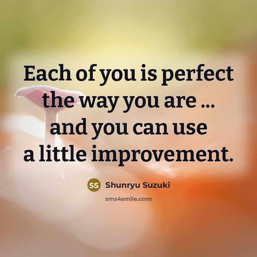 “Each of you is perfect the way you are ...…” quote by Shunryu Suzuki
