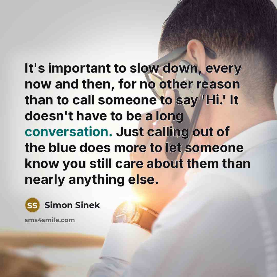 “It's important to slow down, every now and then, for…” quote by Simon Sinek