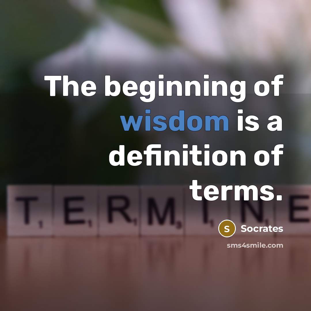 “The beginning of wisdom is a definition of terms.…” quote by Socrates