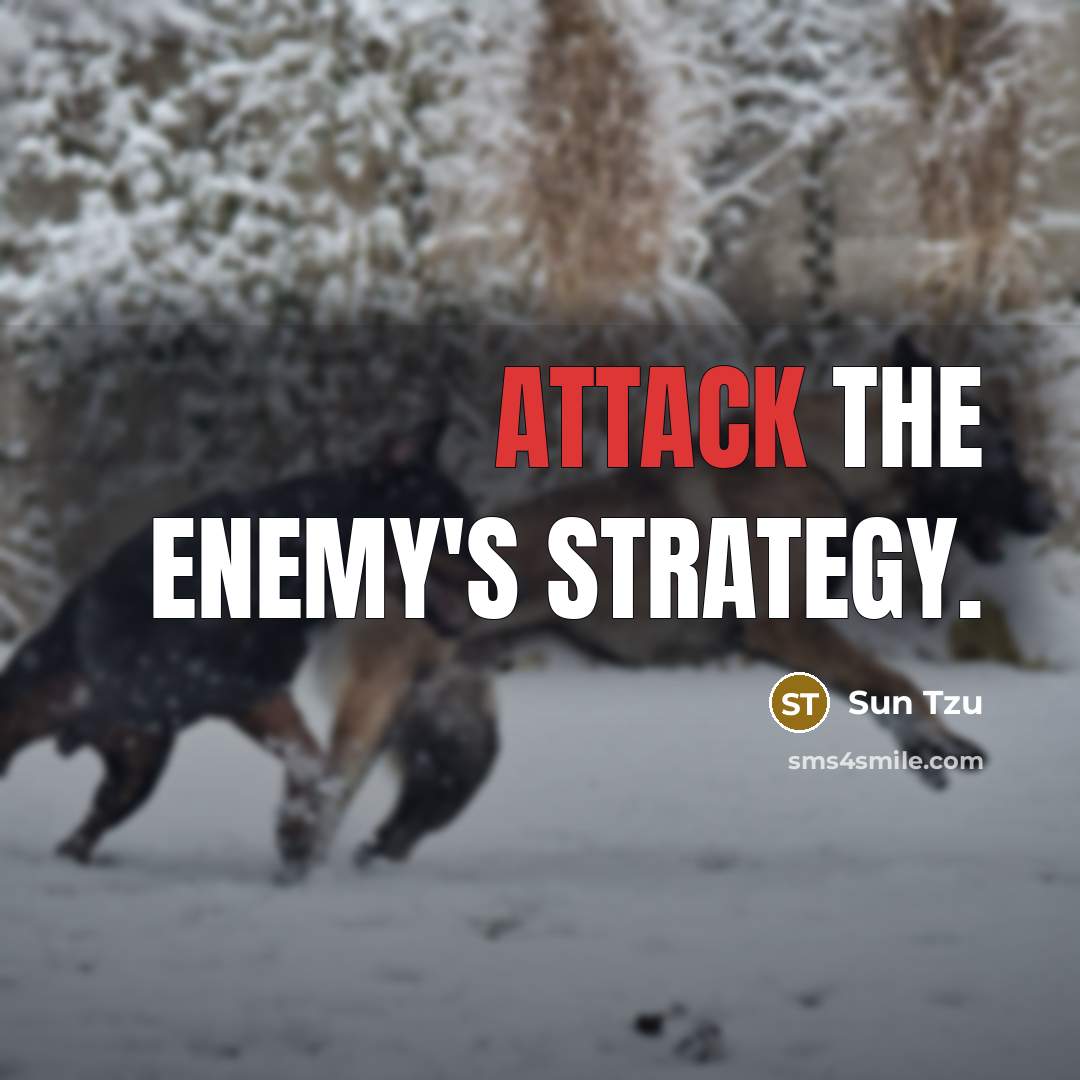 “Attack the enemy's strategy.” quote by Sun Tzu