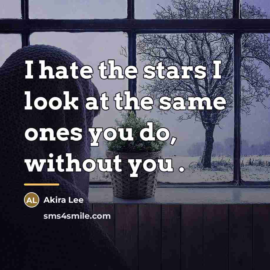 “I hate the stars I look at the same ones…” quote by Akira Lee