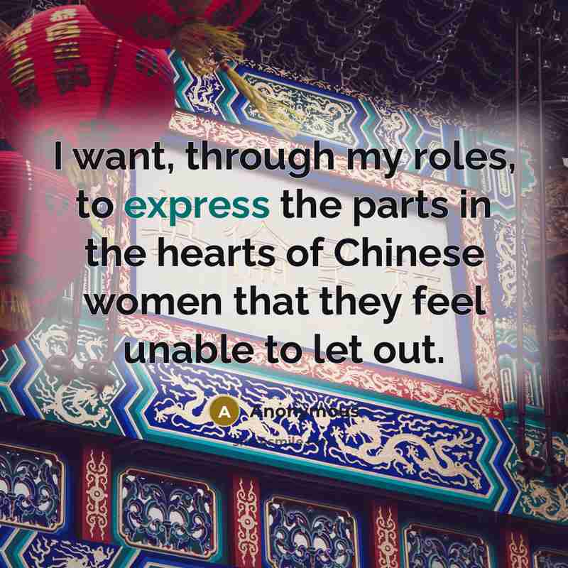 “I want, through my roles, to express the parts in…” quote by Anonymous