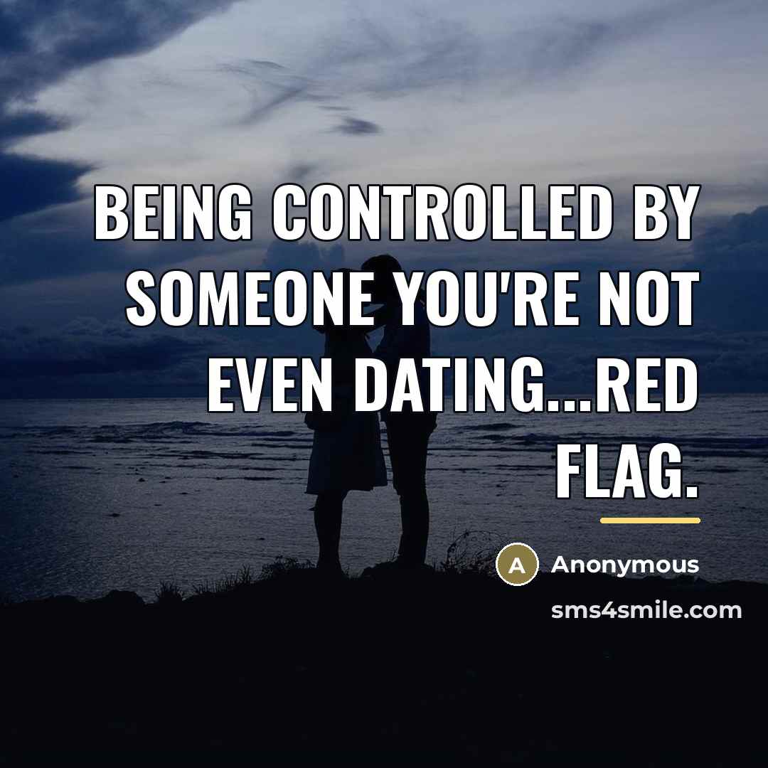 “Being controlled by someone you're not even dating...red flag.…” quote by Anonymous