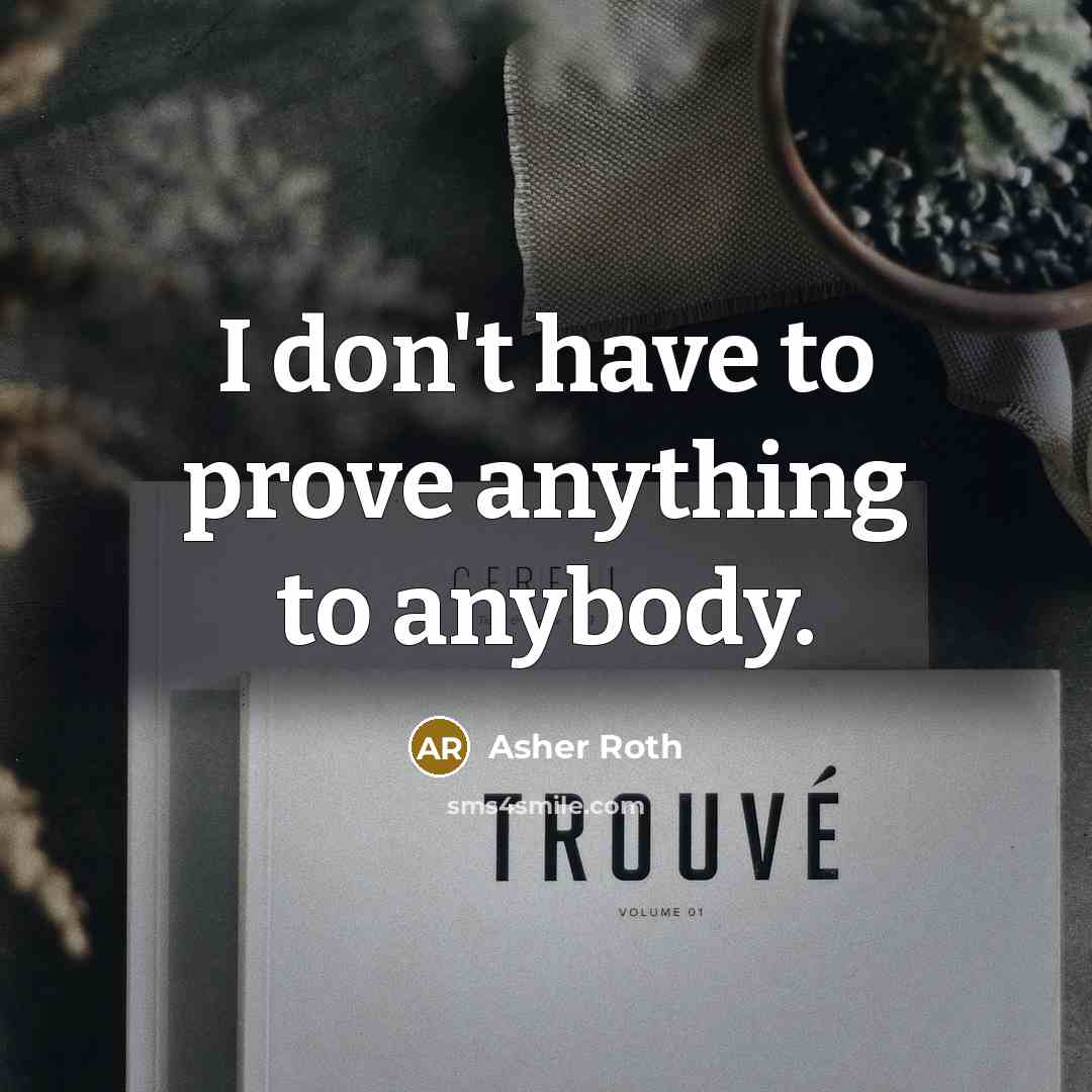 “I don't have to prove anything to anybody.…” quote by Asher Roth