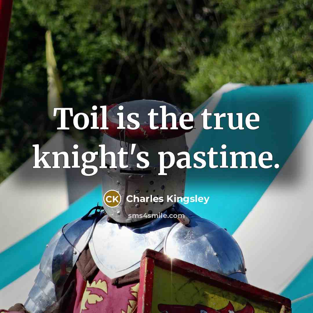 “Toil is the true knight's pastime.” quote by Charles Kingsley