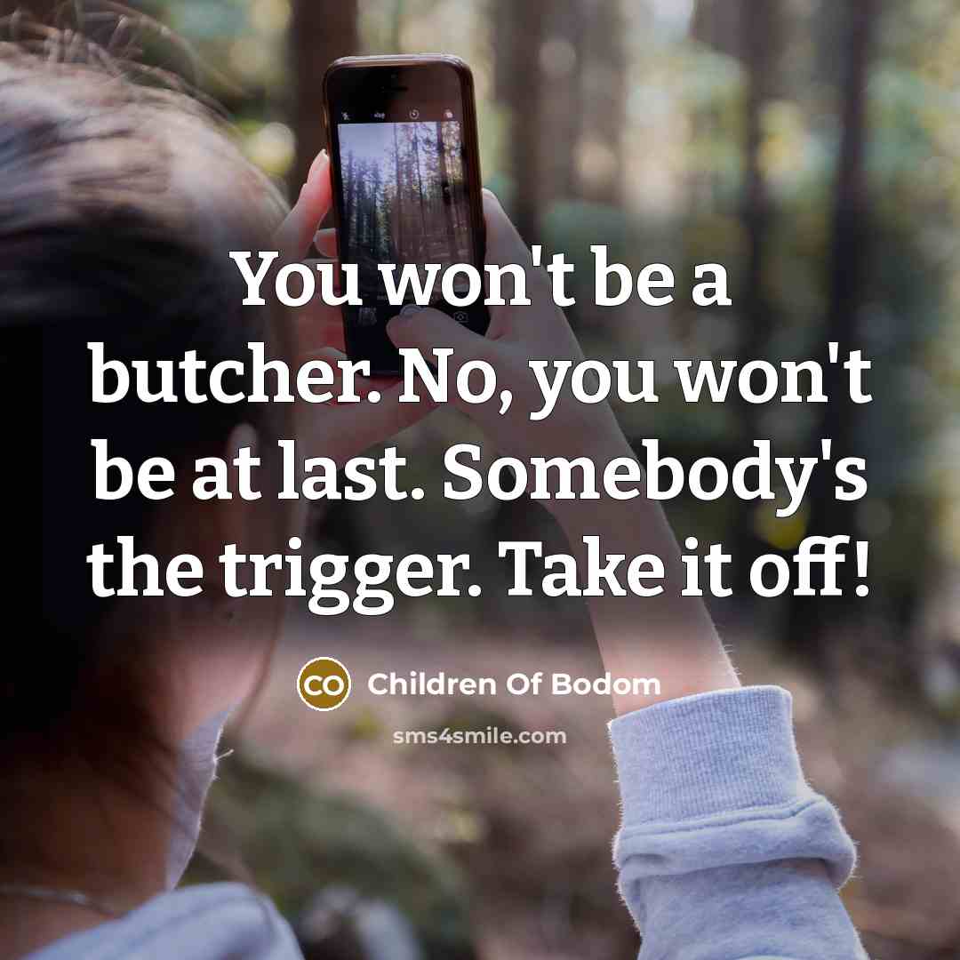 “You won't be a butcher. No, you won't be at…” quote by Children Of Bodom
