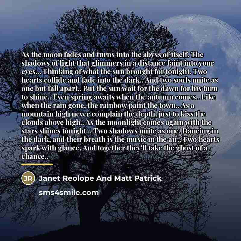 “As the moon fades and turns into the abyss of…” quote by Anonymous