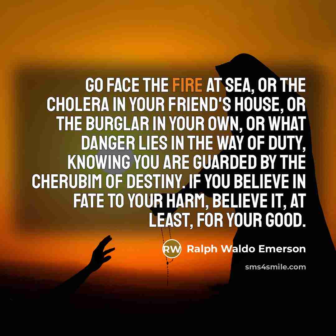 “Go face the fire at sea, or the cholera in…” quote by Ralph Waldo Emerson