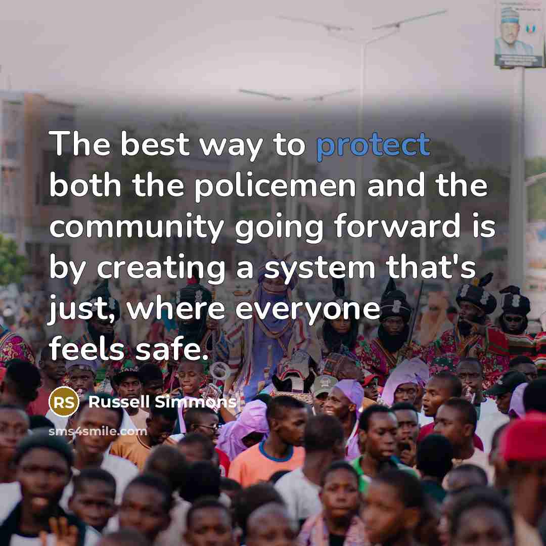 “The best way to protect both the policemen and the…” quote by Russell Simmons