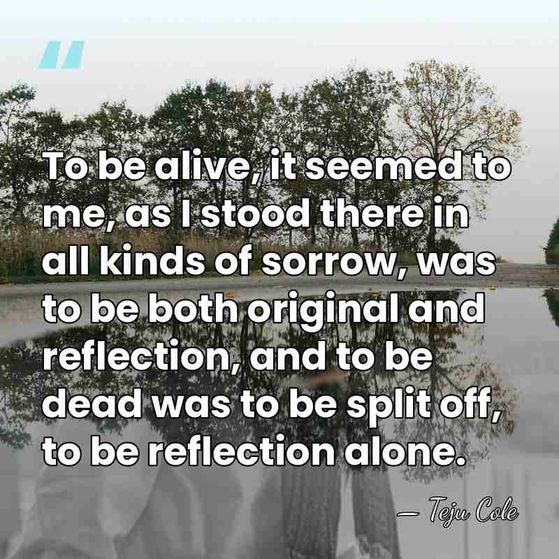 To be alive, it seemed to me, as I stood there in&hellip; - Teju Cole