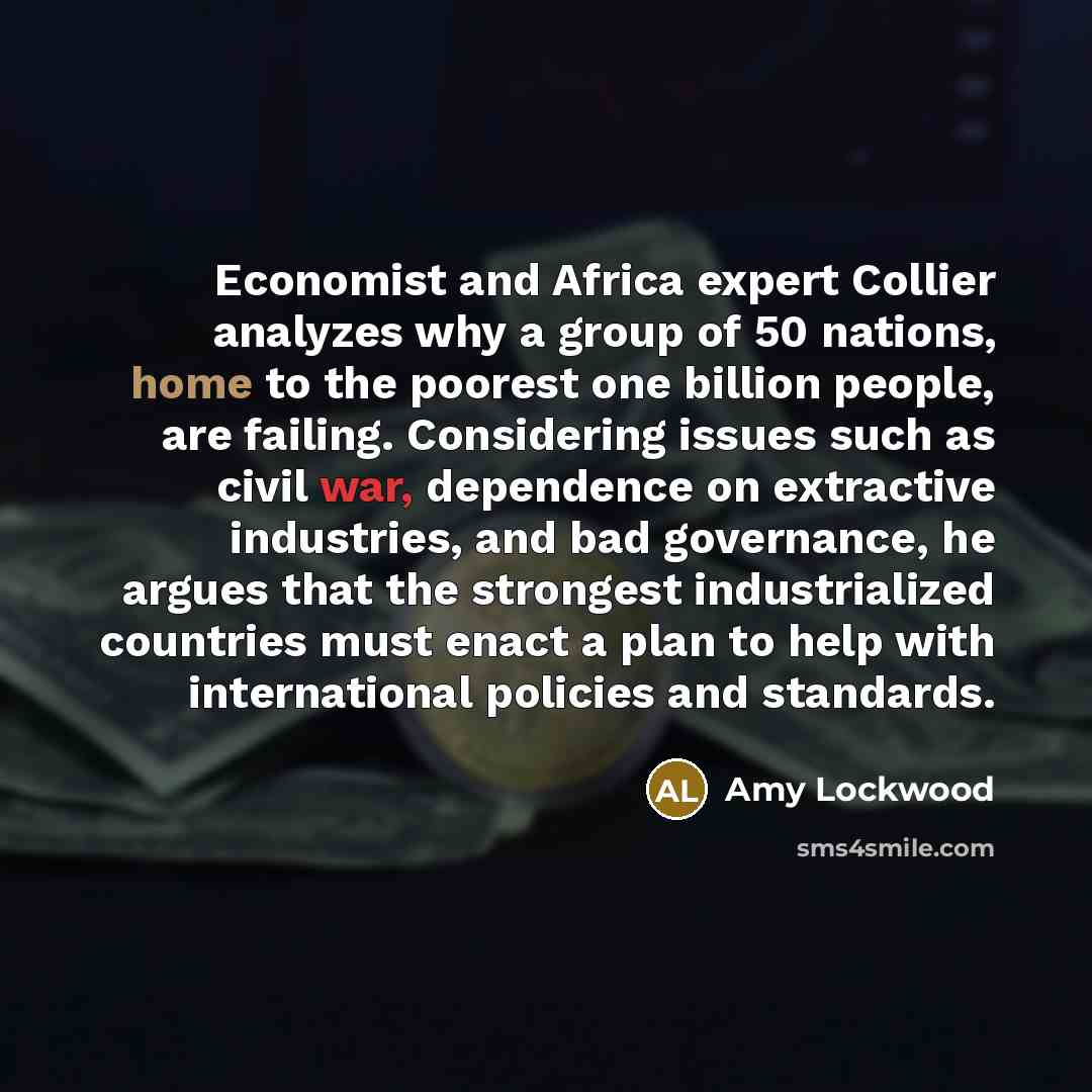 “Economist and Africa expert Collier analyzes why a group of…” quote by Amy Lockwood