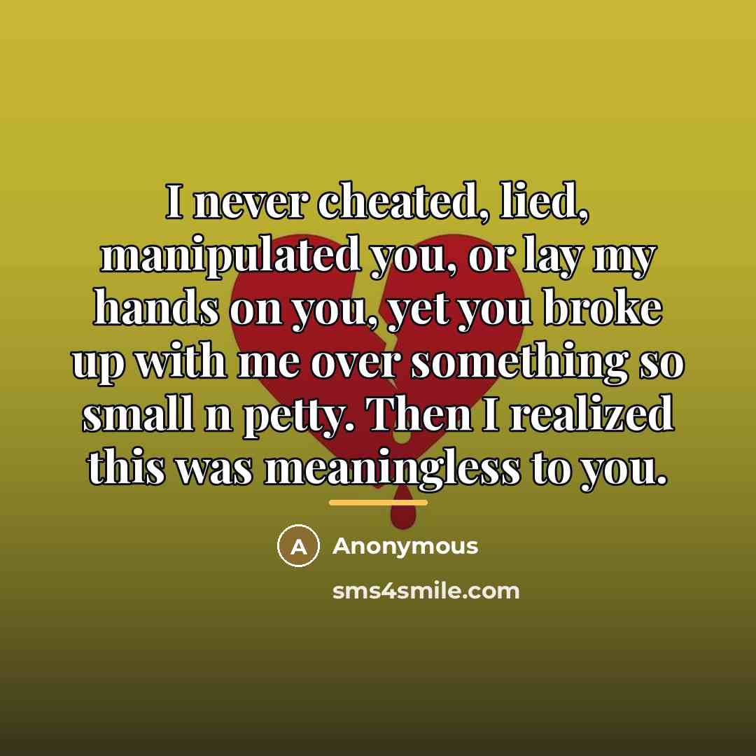 “I never cheated, lied, manipulated you, or lay my hands…” quote by Anonymous