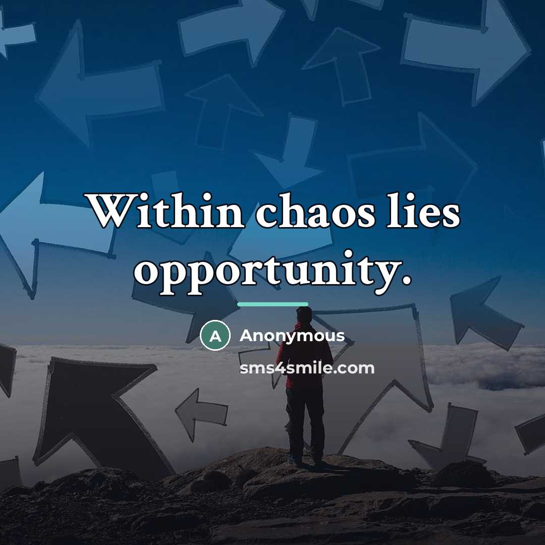 “Within chaos lies opportunity.…” quote by Anonymous