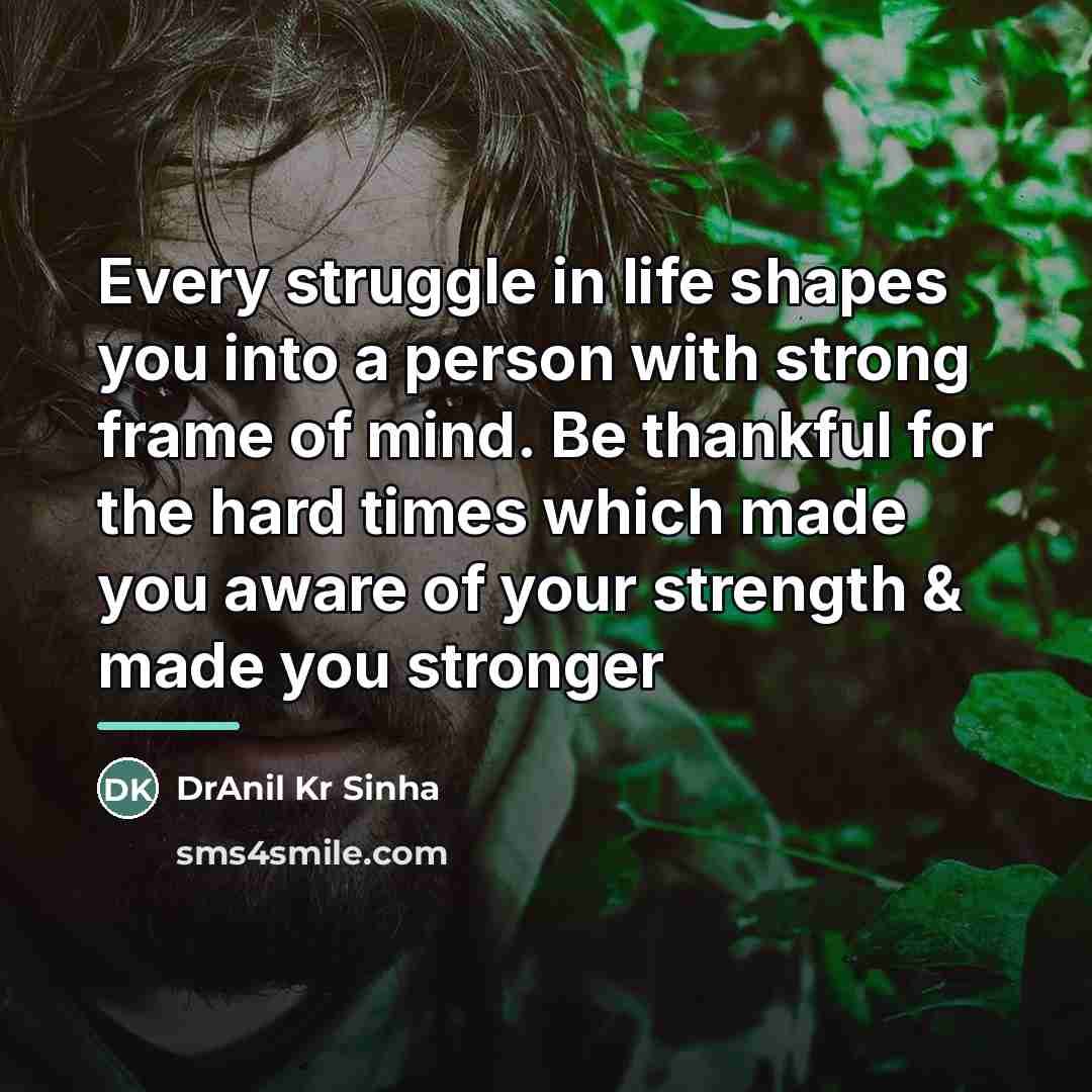“Every struggle in life shapes you into a person with…” quote by DrAnil Kr Sinha