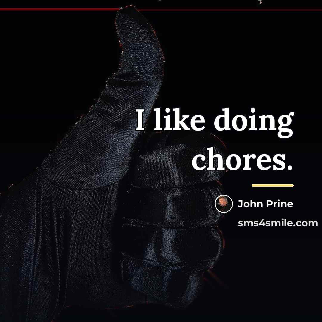 “I like doing chores.…” quote by John Prine
