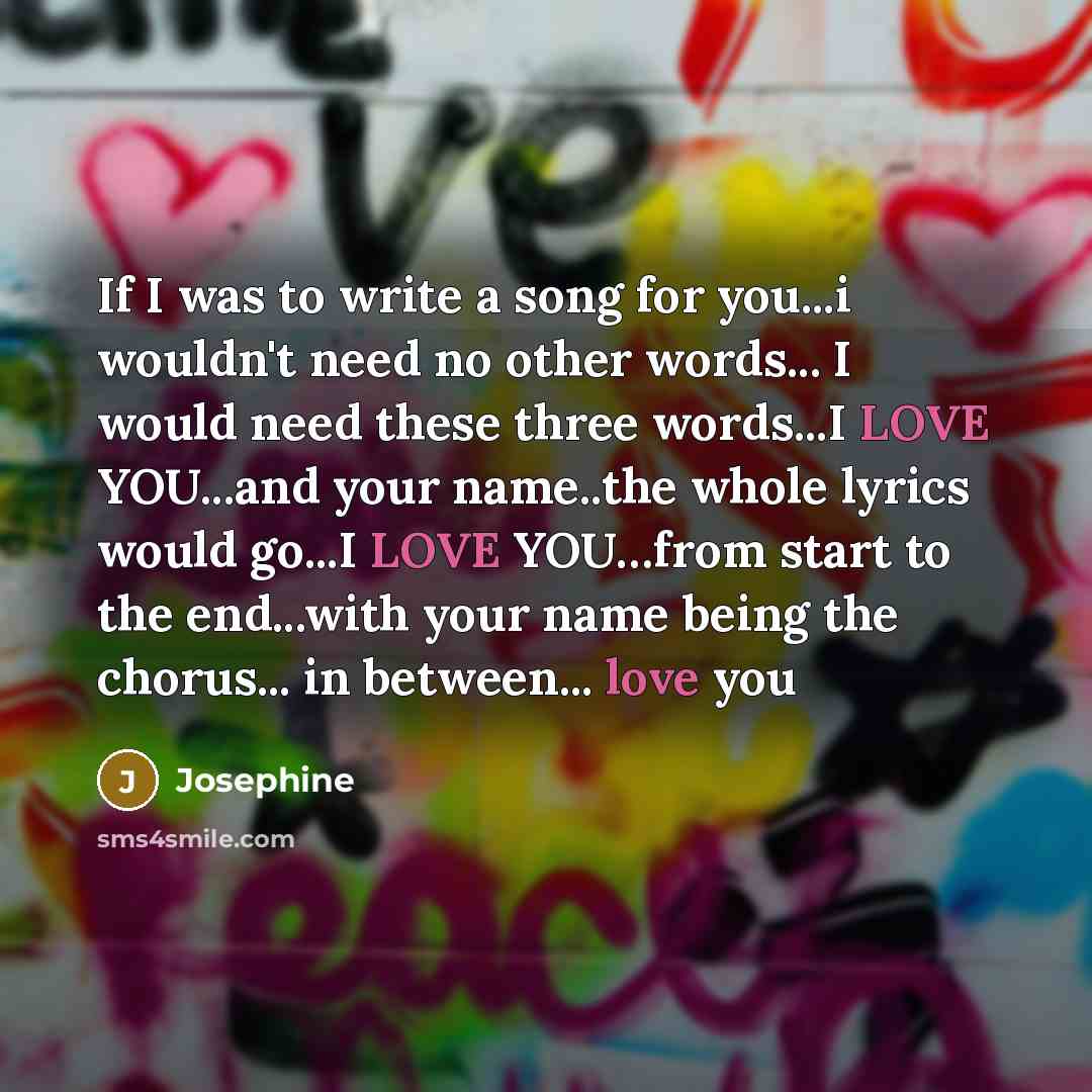 “If I was to write a song for you...i wouldn't…” quote by Josephine