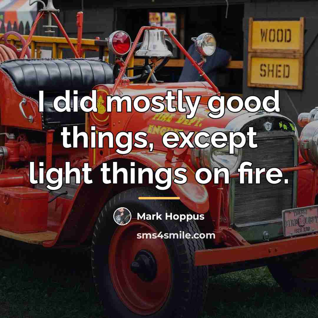 “I did mostly good things, except light things on fire.…” quote by Mark Hoppus
