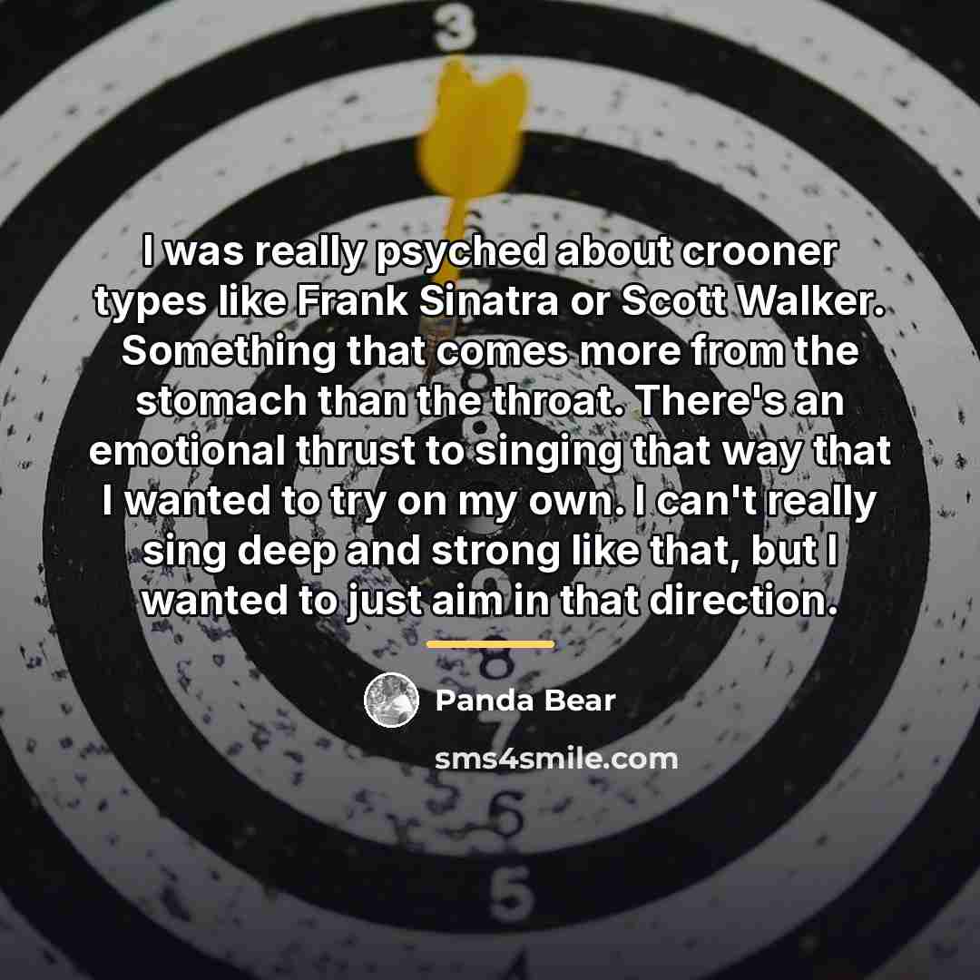 “I was really psyched about crooner types like Frank Sinatra…” quote by Panda Bear