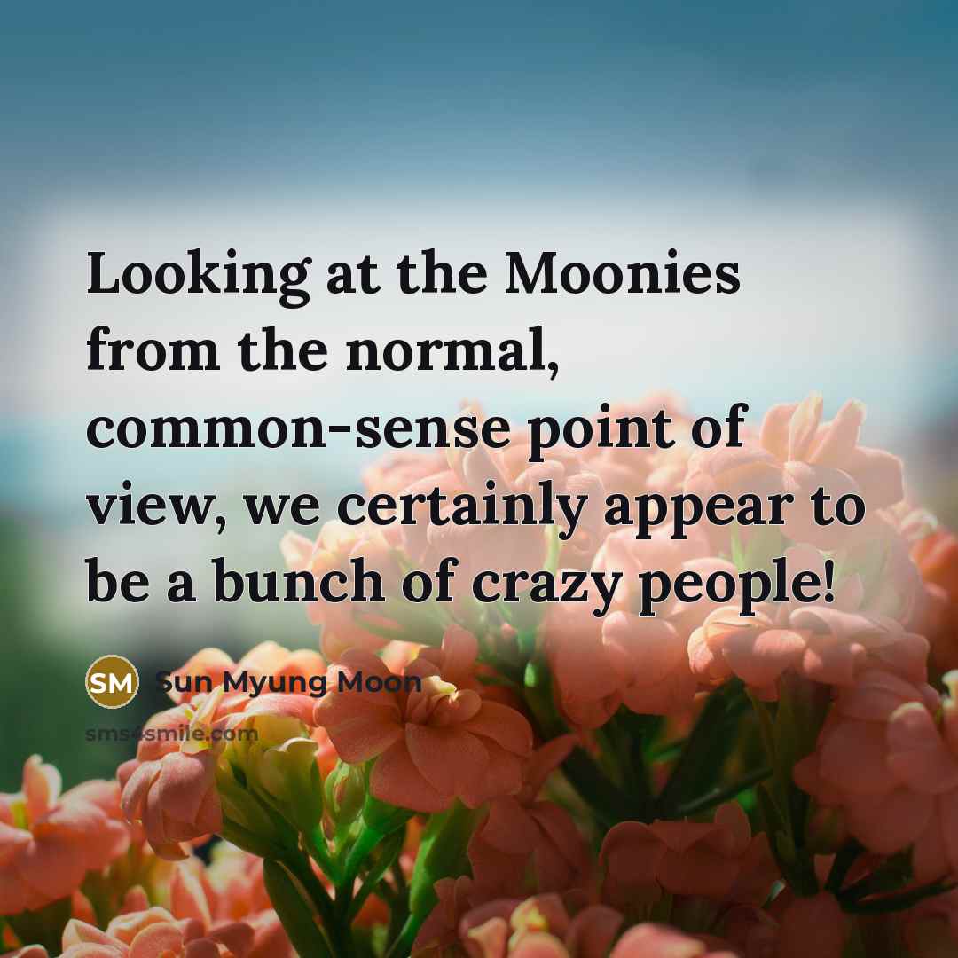 “Looking at the Moonies from the normal, common-sense point of…” quote by Sun Myung Moon