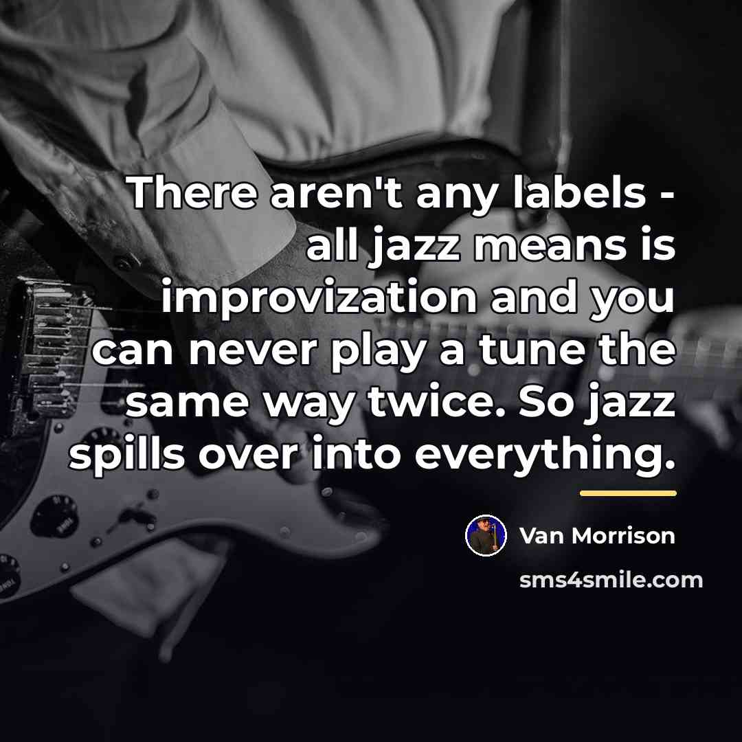 “There aren't any labels - all jazz means is improvization…” quote by Van Morrison