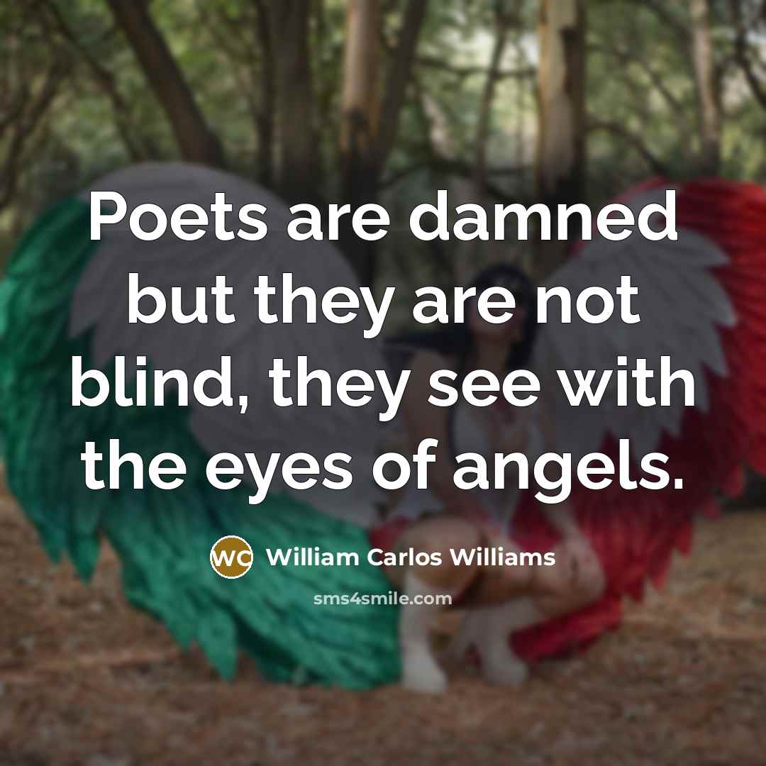 “Poets are damned but they are not blind, they see…” quote by William Carlos Williams