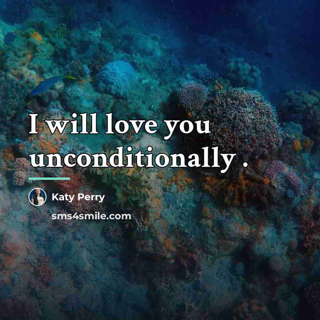 “I will love you unconditionally .…” quote by Katy Perry