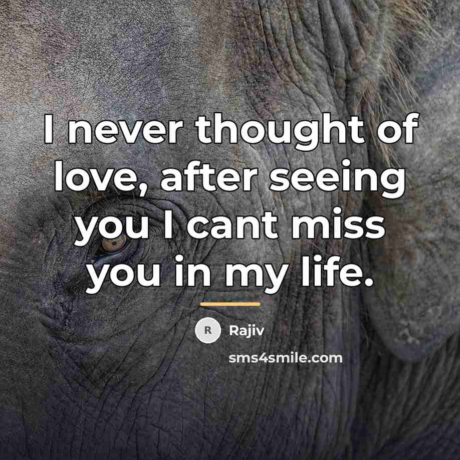 “I never thought of love, after seeing you I cant…” quote by Rajiv