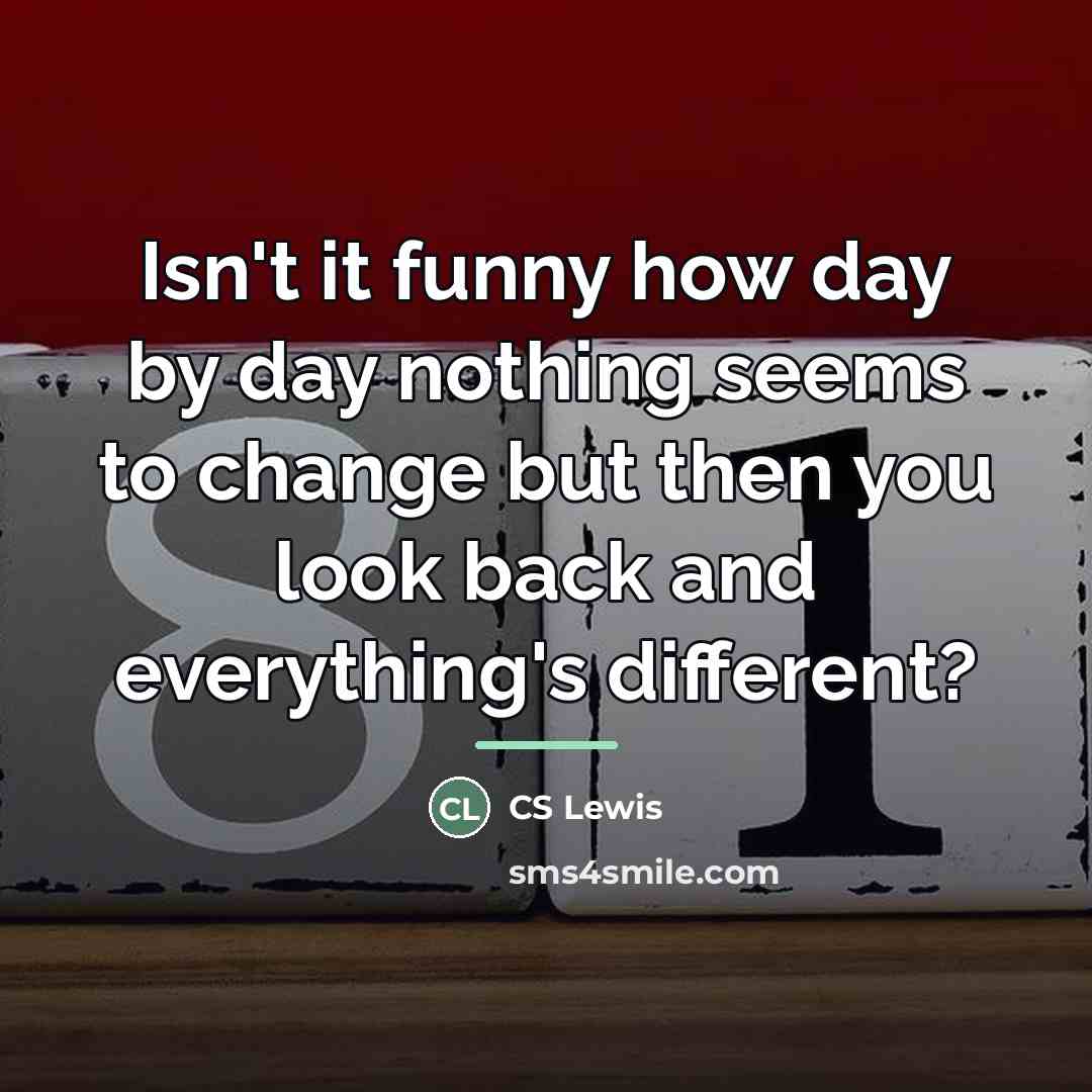 “Isn't it funny how day by day nothing seems to…” quote by CS Lewis