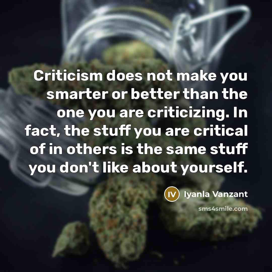 “Criticism does not make you smarter or better than the…” quote by Iyanla Vanzant