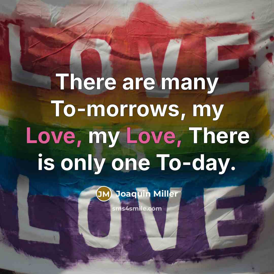 “There are many To-morrows, my Love, my Love, There is…” quote by Joaquin Miller