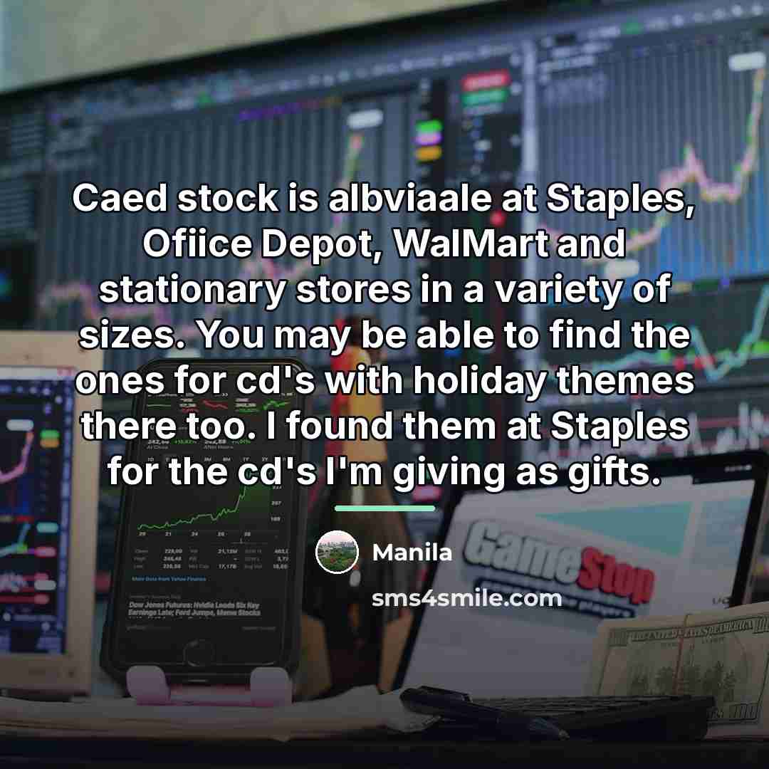 “Caed stock is albviaale at Staples, Ofiice Depot, WalMart and…” quote by Manila