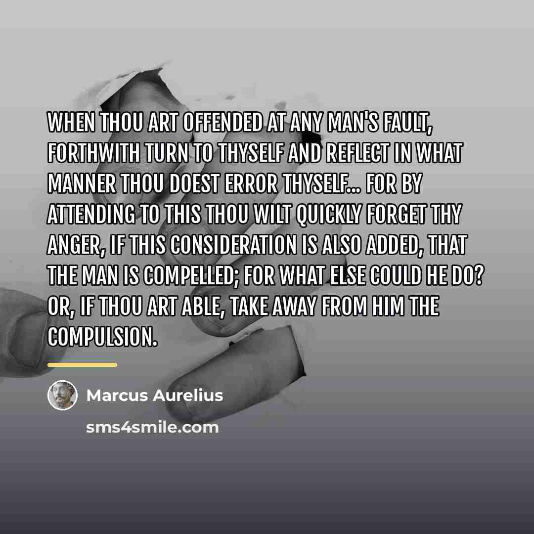 “When thou art offended at any man's fault, forthwith turn…” quote by Marcus Aurelius