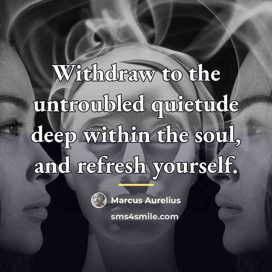 “Withdraw to the untroubled quietude deep within the soul, and…” quote by Marcus Aurelius