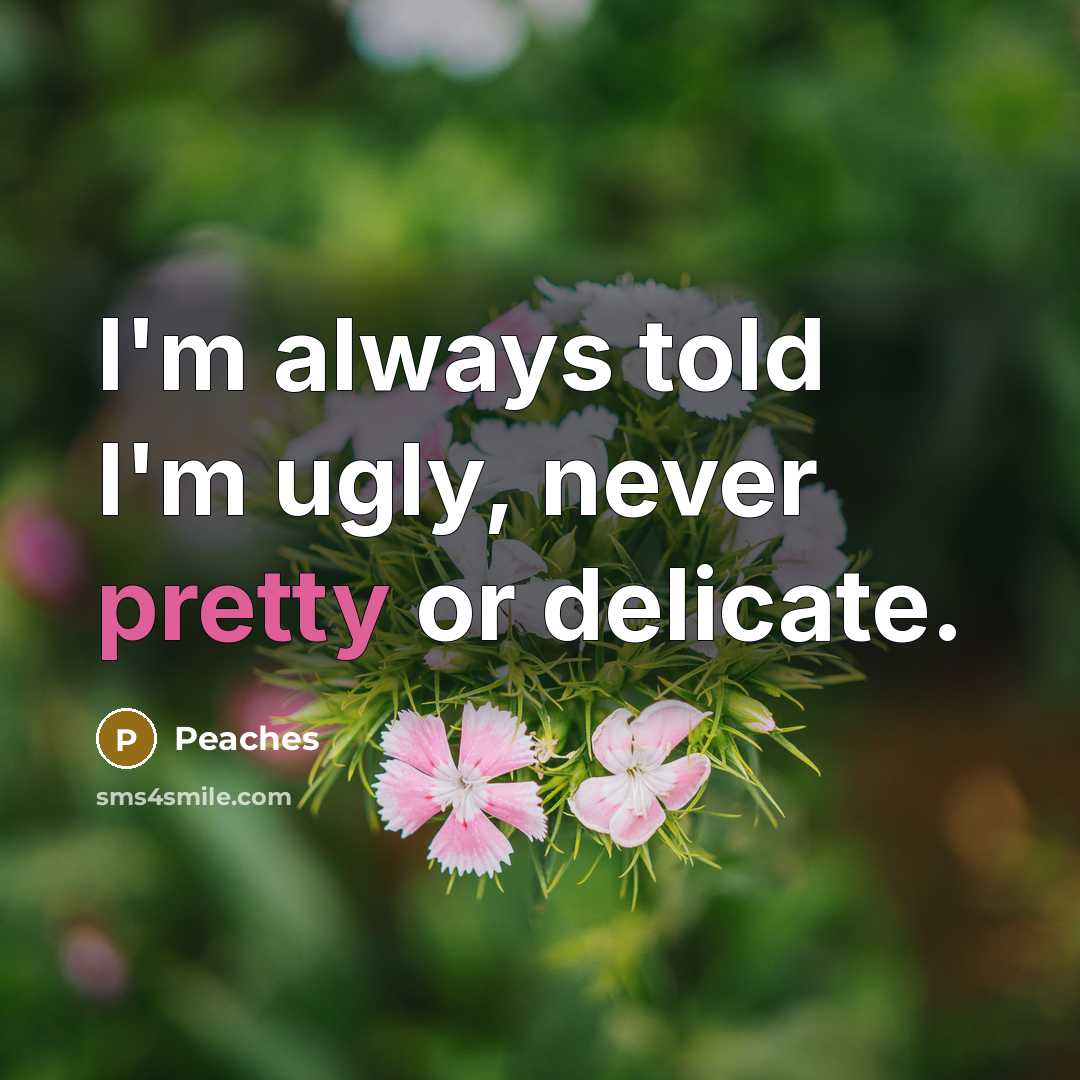 “I'm always told I'm ugly, never pretty or delicate.…” quote by Peaches