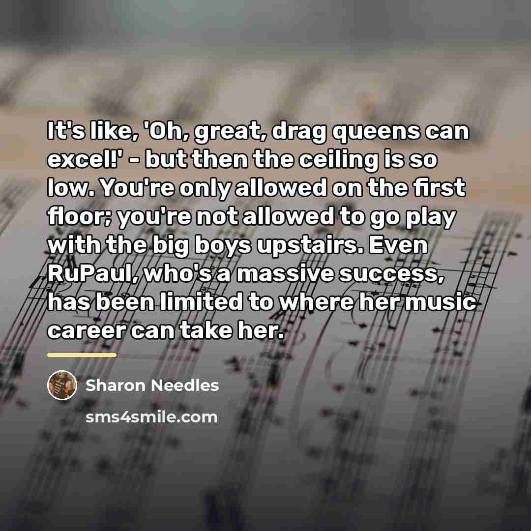 “It's like, 'Oh, great, drag queens can excel!' - but…” quote by Sharon Needles
