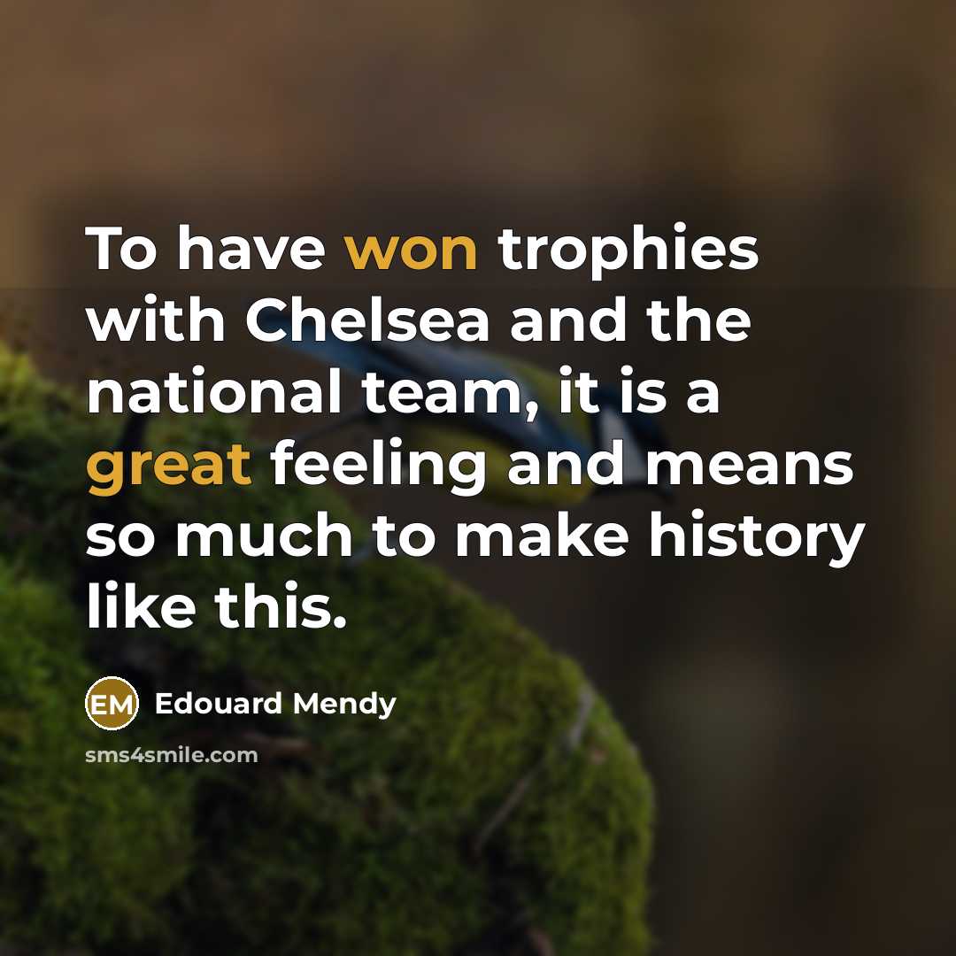 “To have won trophies with Chelsea and the national team, it is a great feeling and means so much to make history like this.” quote by Edouard Mendy