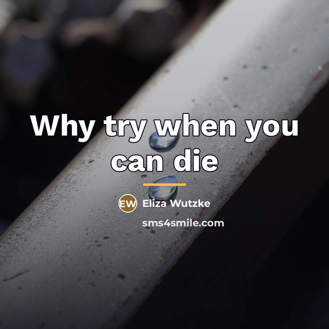 “Why try when you can die…” quote by Eliza Wutzke