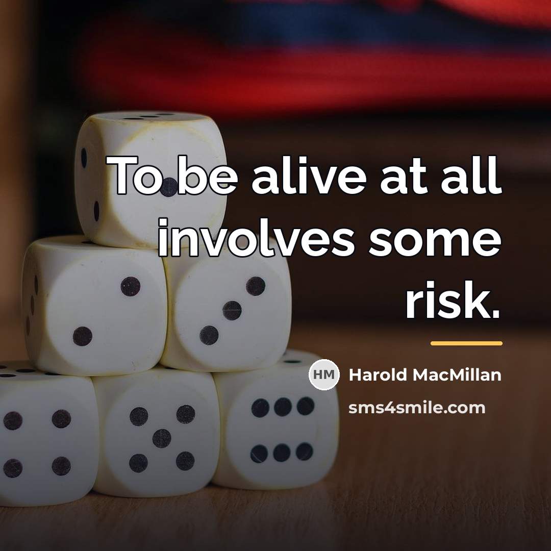 “To be alive at all involves some risk.…” quote by Harold MacMillan